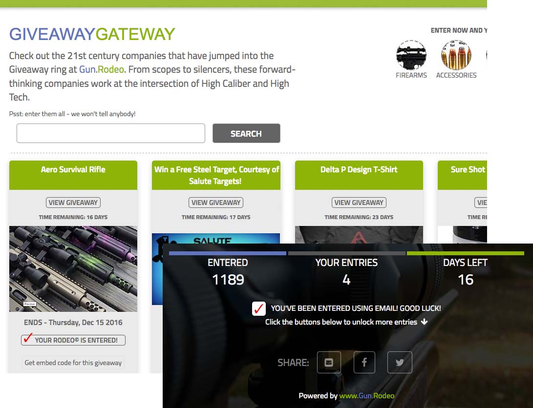 Gun.Rodeo's Giveaway Gateway Platform: Gun.Rodeo's display networks extends your brand's reach