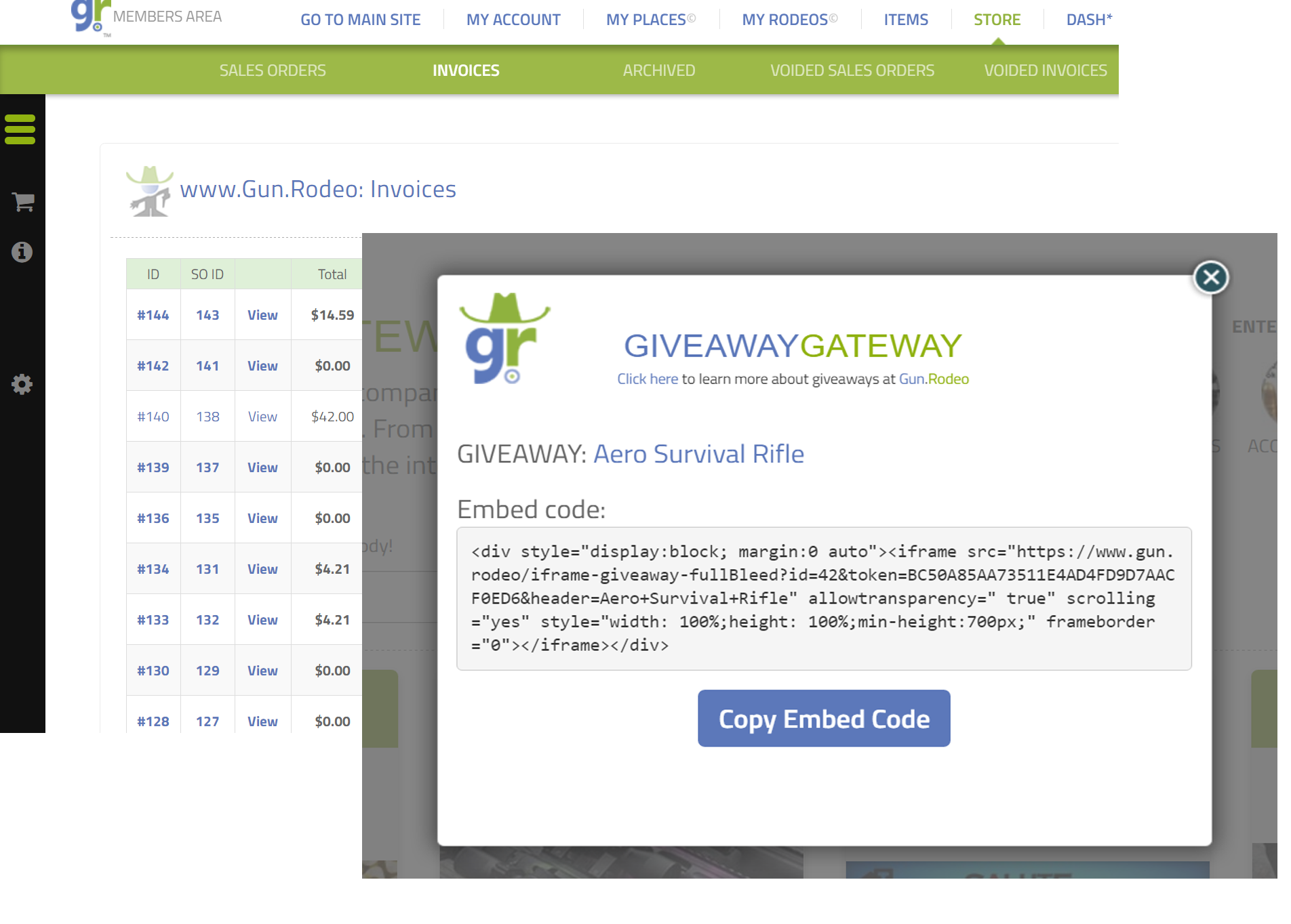 Gun.Rodeo's Giveaway Gateway Platform: Embed your giveaway into the Gun.Rodeo display network