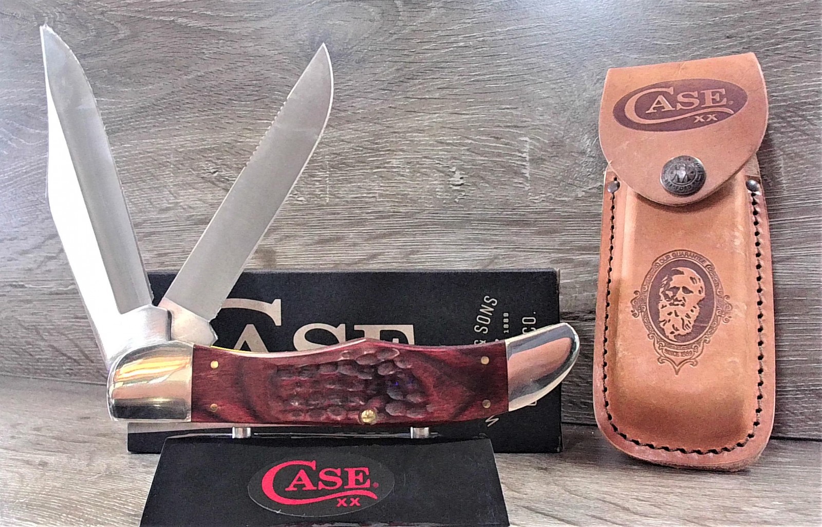 Case XX Rosewood Standard Jig Folding Hunter with Leather Sheath 00189