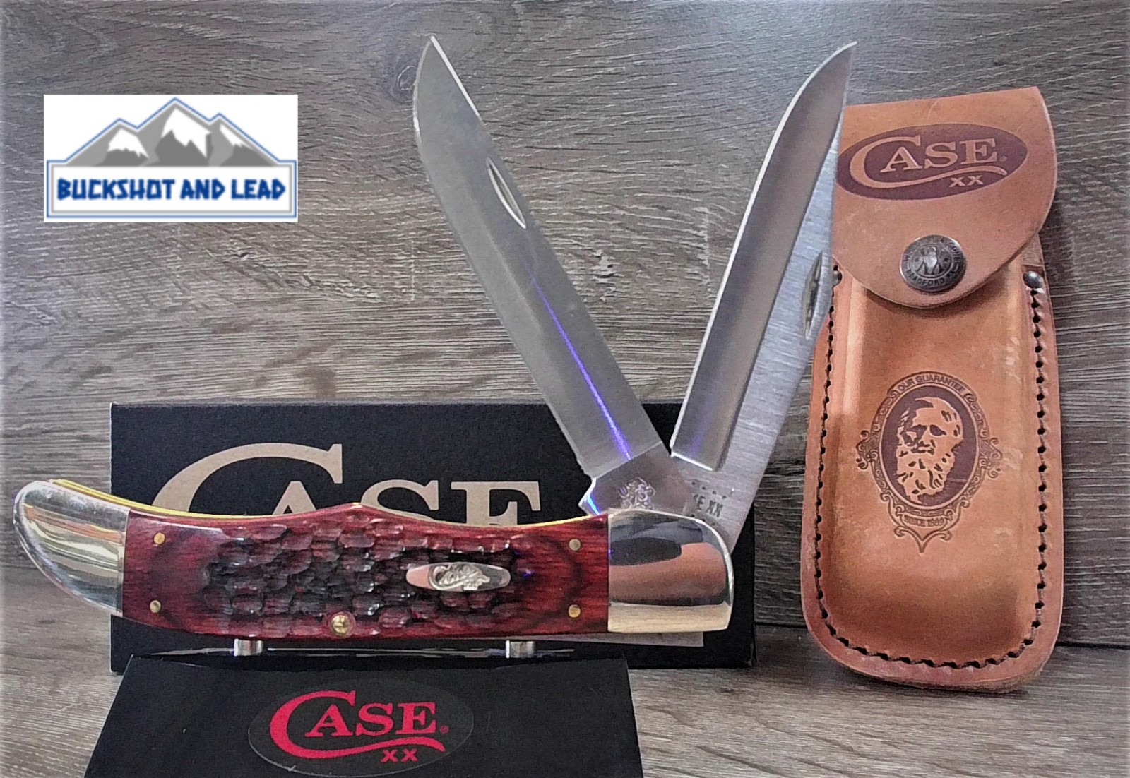 Case XX Rosewood Standard Jig Folding Hunter with Leather Sheath 00189